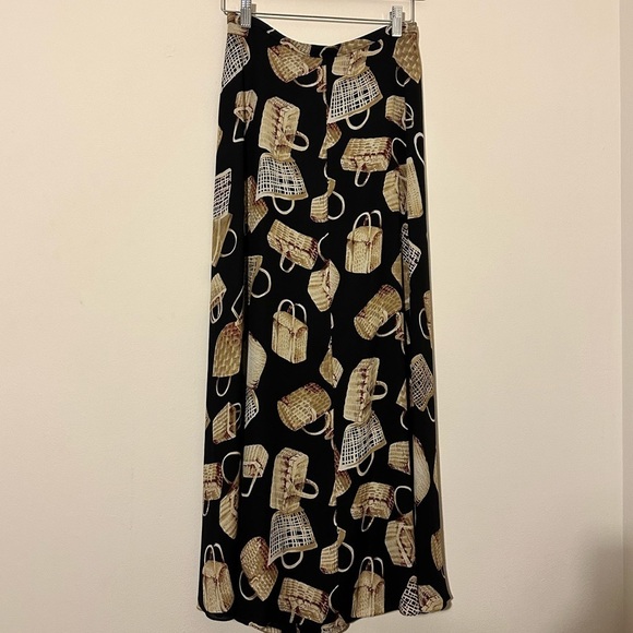 Dana B. and Karen Vintage Silk Basket Button Down Maxi Skirt - Size 6 - Picture 4 of 6